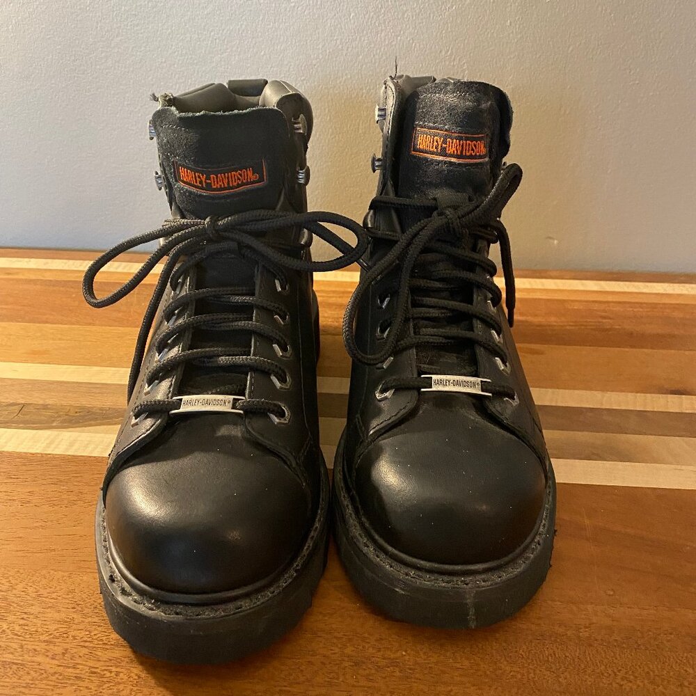 Harley-Davidson Black Combat/Moto Style Ankle Boot